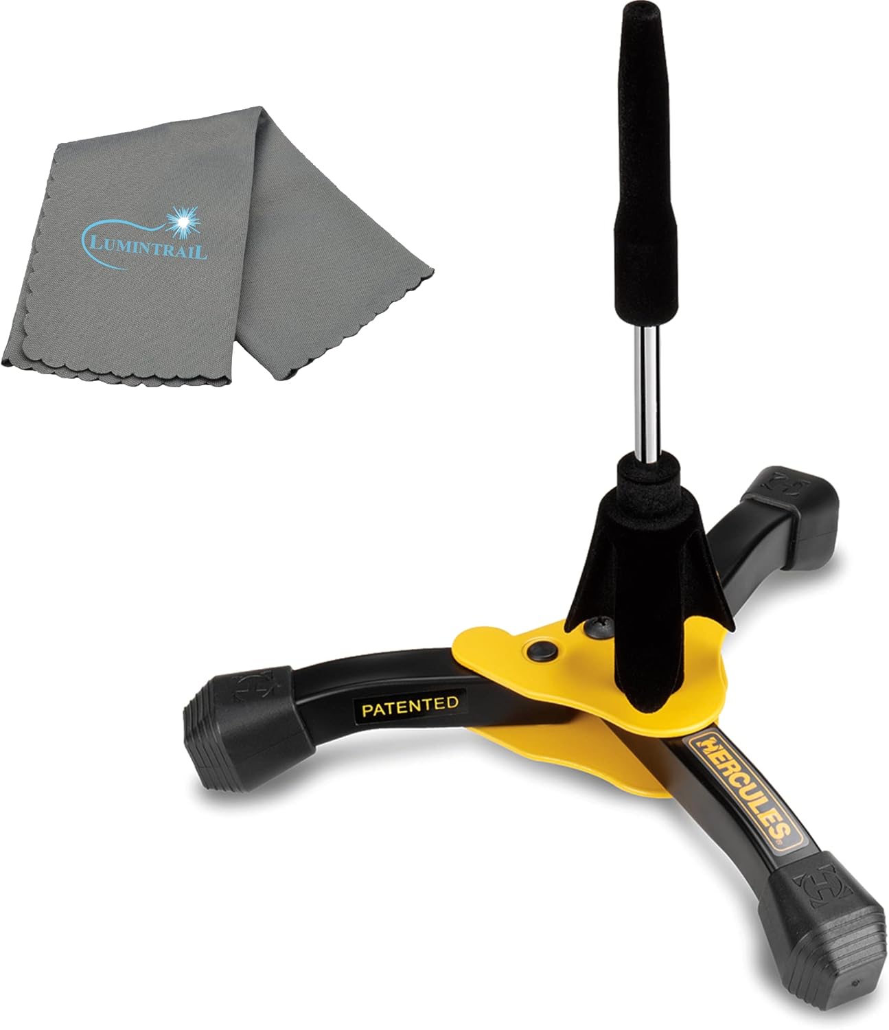 Lumintrail Hercules Flute & Clarinet Stand DS640BB with a Cleaning Cloth