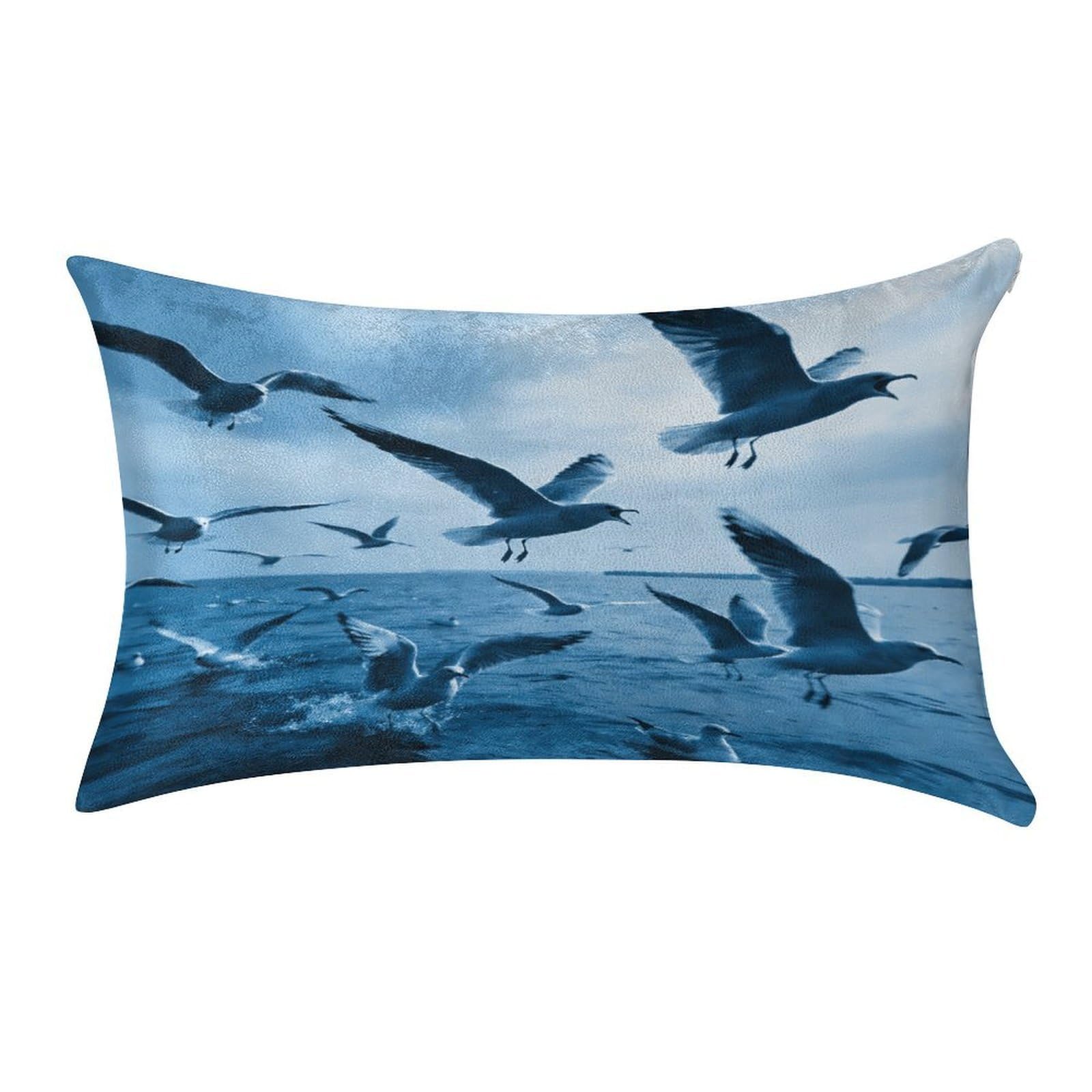 Fodpand Style Flocks Of Seagulls Follow The Wind. Pillowcase,Elegant Designed Home Decor,Velvet Pillowcase,Soft And Cozy,Pillow Case Cover With Hidden Zipper For Bedroom, Sofa, Couch