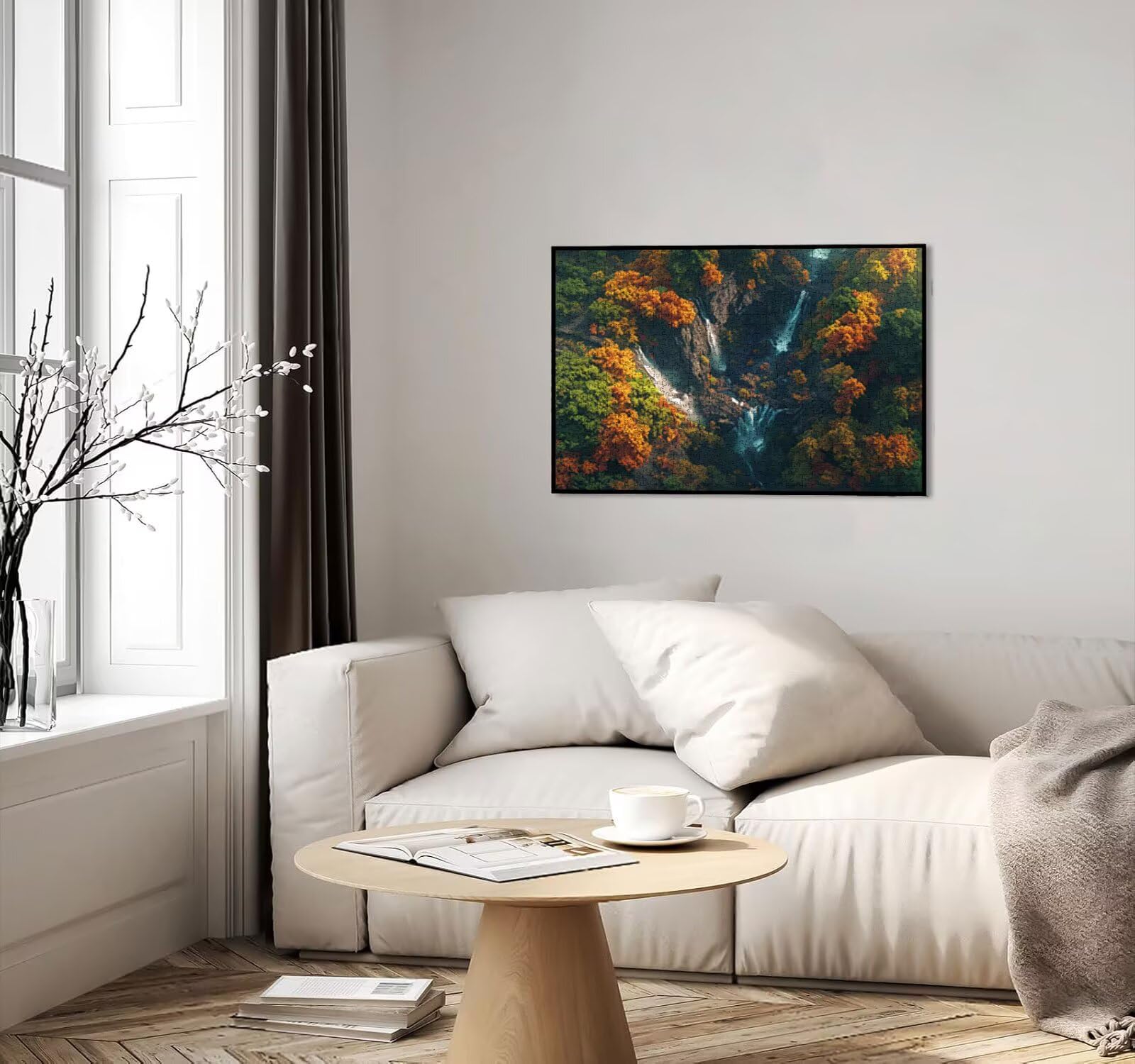 Puzzle dla dorosłych 1000, wodospad góry, 1000 elementów, puzzle dla dorosłych, klasyczne gry edukacyjne, gry i zajęcia rodzinne, do dekoracji ścian domu, pomysł na prezent R0KH-708