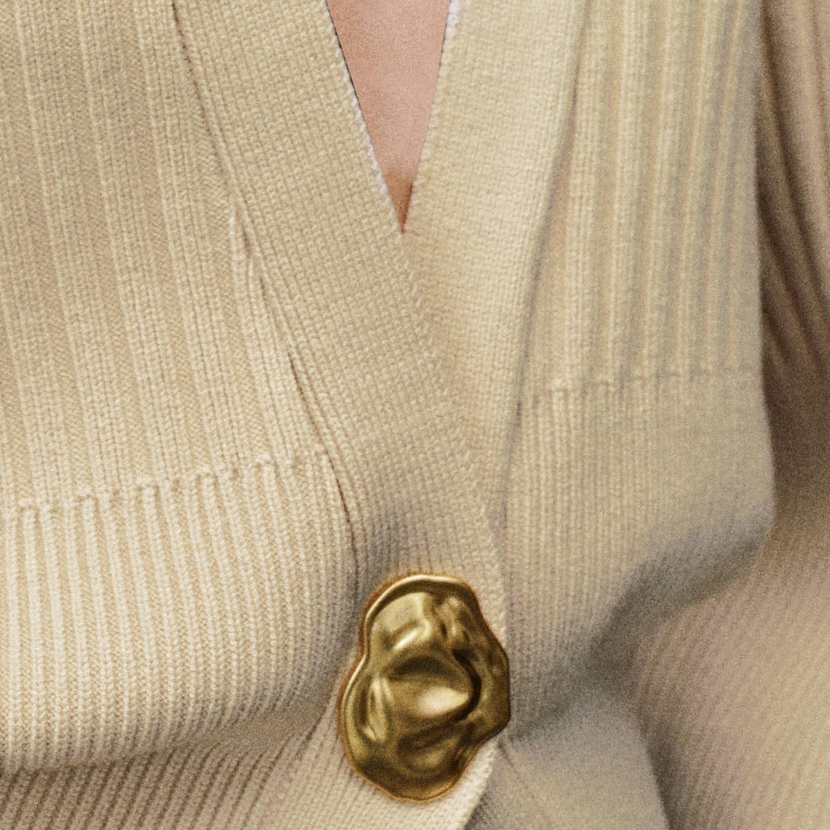 URBAN REVIVO Women's Cardigan V-Neck Lapel Long Sleeve Knitted Cropped Casual Sweater with Metal Button 2025 - Image 5