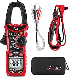 JZZIIO Digital Clamp Meter,True RMS 6000 Counts Multimeter,Voltage Tester Auto Range,Measures AC/DC Voltage,Current,Resistance,Capacitance,Continuity,DutyCycle,NCV,Diode,Frequency,Temperature for Automobile