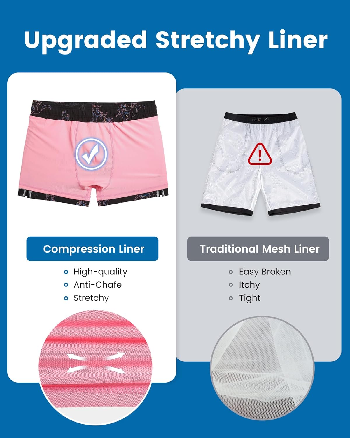 maamgic Mens Swim Trunks with Compression Liner Short Stretch Mens Bathing Suit Quick Dry Swimming Trunks Swimsuit - Image 5