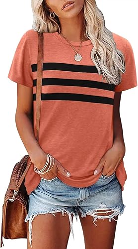 KISSMODA Summer Short Sleeve T Shirt Loose Fit Casual Dressy Women Top 2025 Trendy Ladies Fashion Blouses(S-3XL)