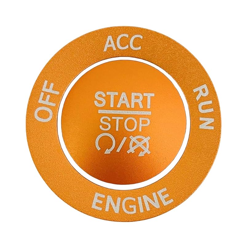 Capa de acabamento do botão Start/Stop ALETAI para Dodge Challenger, RAM 1500 e Charger 2015-2021 – Laranja