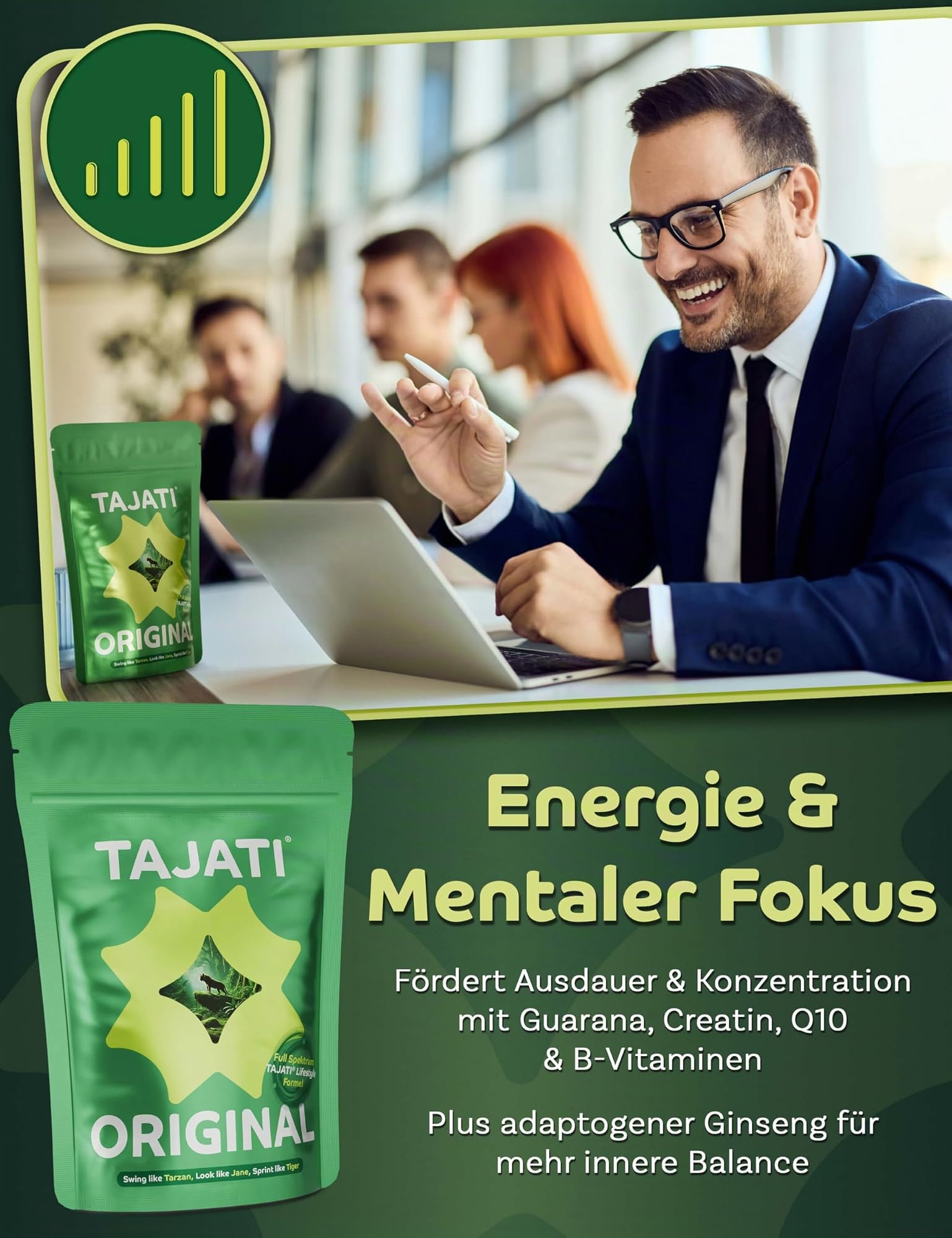 ORIGINAL Collagen Komplex – 30 High-Performance Wirkstoffe & 4x effektiverem COLLinstant® LMW Kollagen < 800 Dalton + Q10, MSM, Safran, B-Komplex & Glutathion