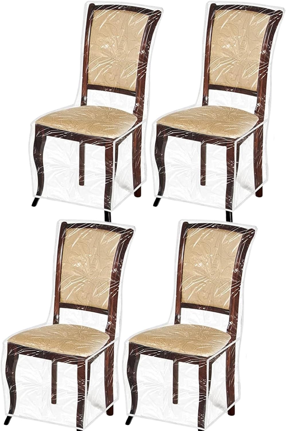 Plastic Chair Covers Kitchen Chair Cover Dining Room Chair Cover 4-Pack 20x22x41 Inch Clear Waterproof PVC Seat Protectors