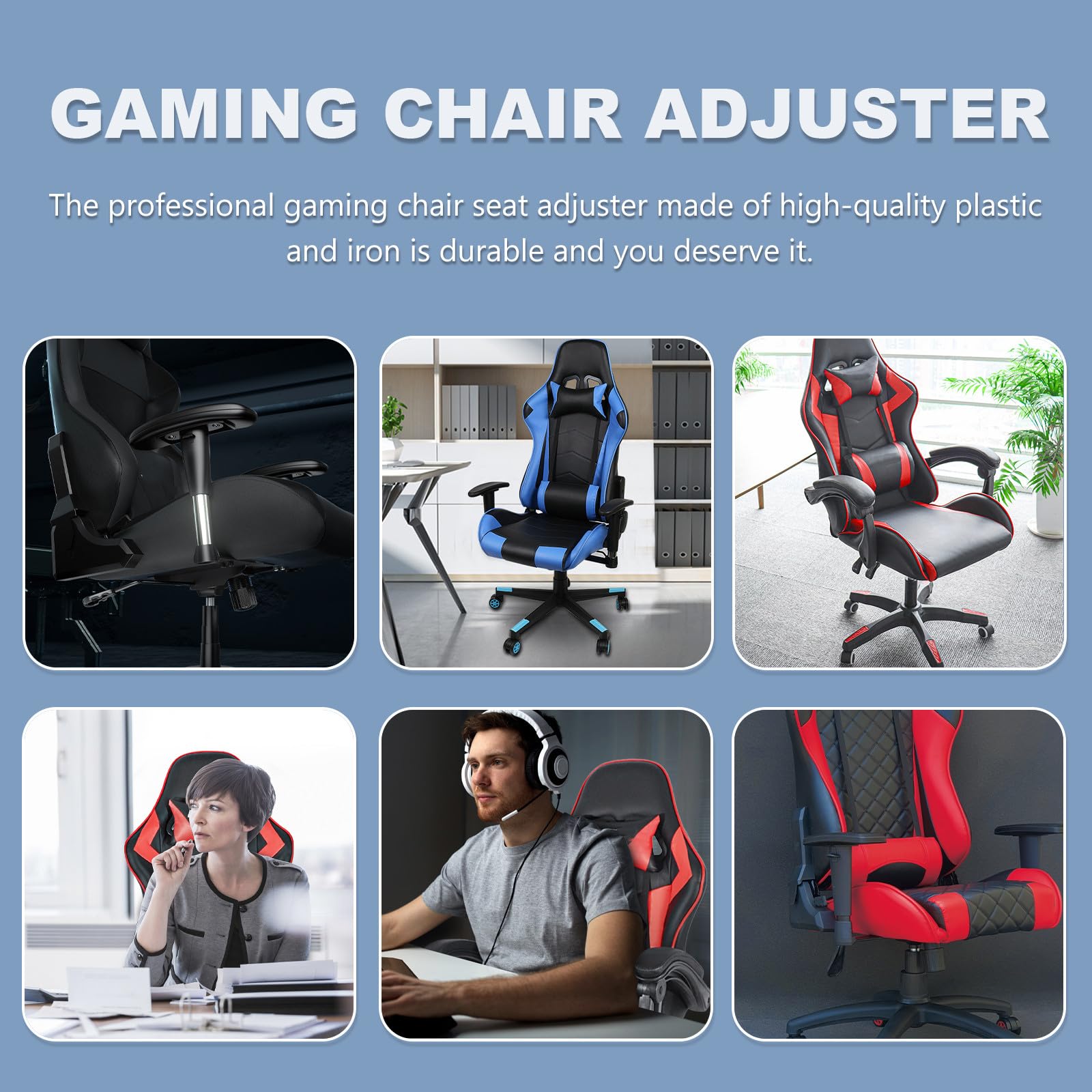 STOBAZA 6 Stück Stuhlversteller aus Eisen und Kunststoff mit Mehrwinkelverstellung für Gaming Stühle Einfach zu Bedienen Schwarz Zubehör Fürpc Stuhl Gaming