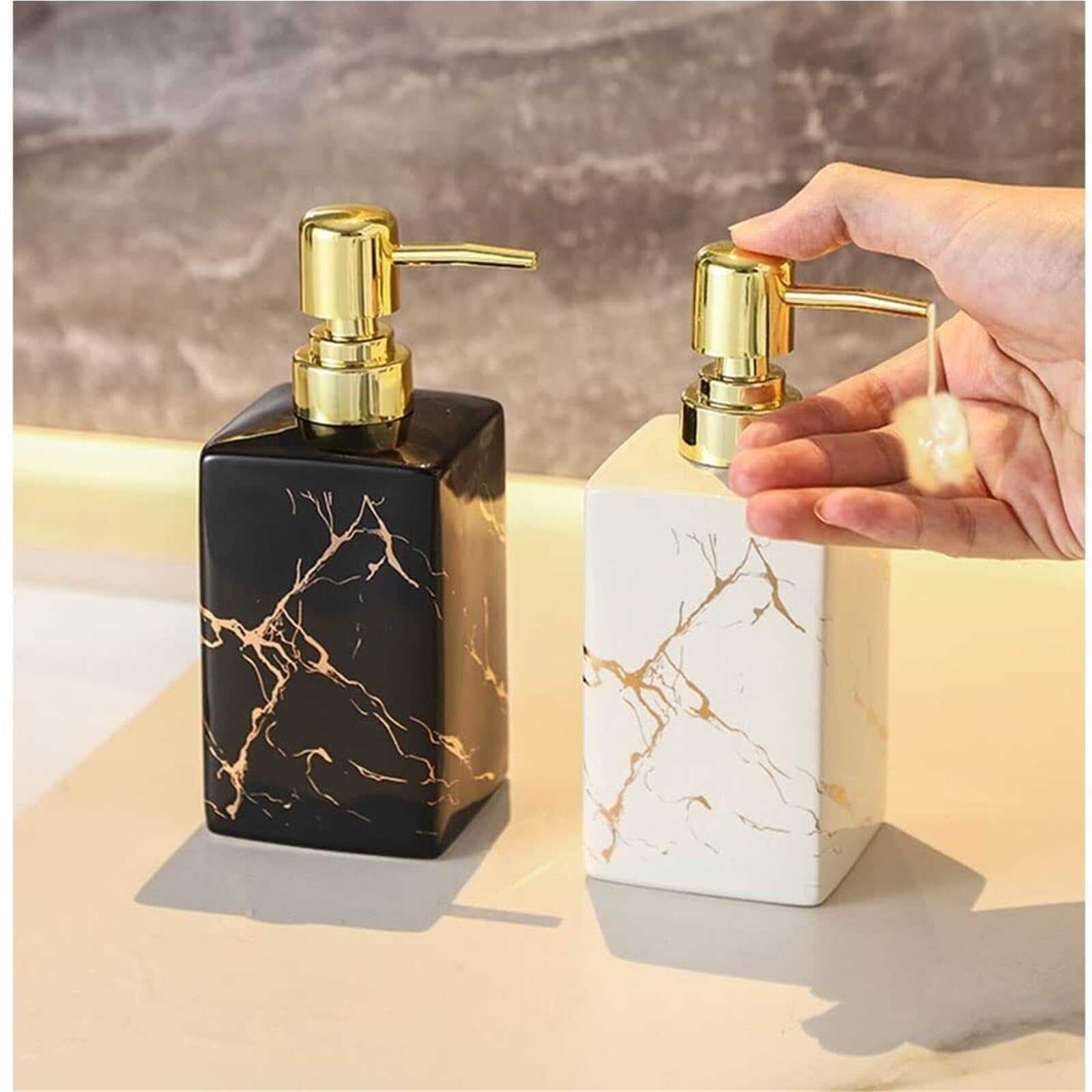 Dispenser di sapone da appoggio Dispenser di sapone lozione alta decorazione domestica for cucina bagno Complementi d'arredo e accessori(Ab)
