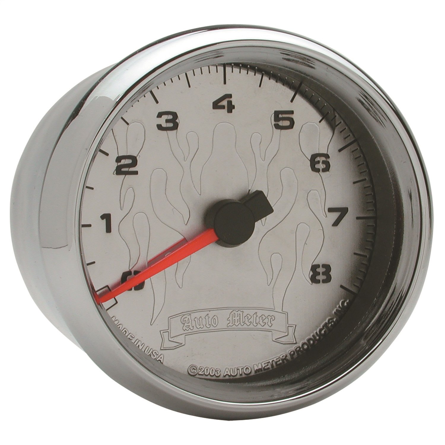Auto Meter Tacómetro de calibre 19309 (calibre Pro-Cycle, tacómetro, 2 5/8 pulgadas, 8K rpm, 2 y 4 cilindros, llama cromada, ciclo profesional)