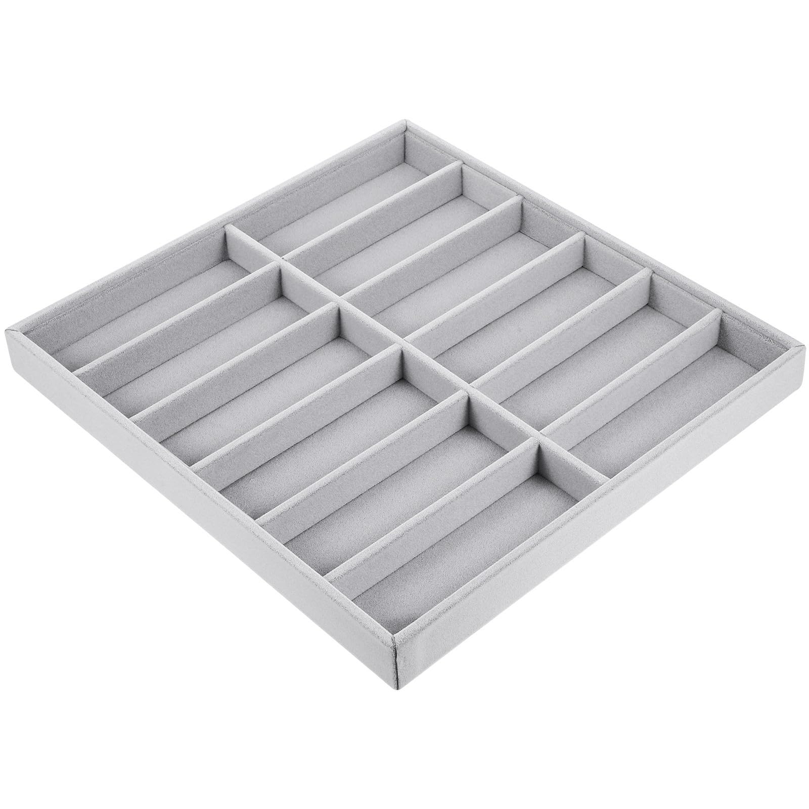 Brillenorganizer mit 12 Fächern aus Fusselflausch, Stapelbar