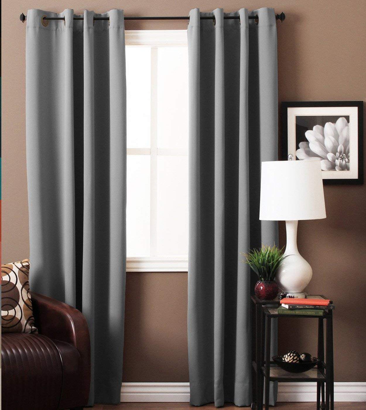 American-ElmAmerican-Elm Both Sided Dove Color Room Darkening Blackout Curtains-2 Panels (Door- 4. 5 x 7 ft)