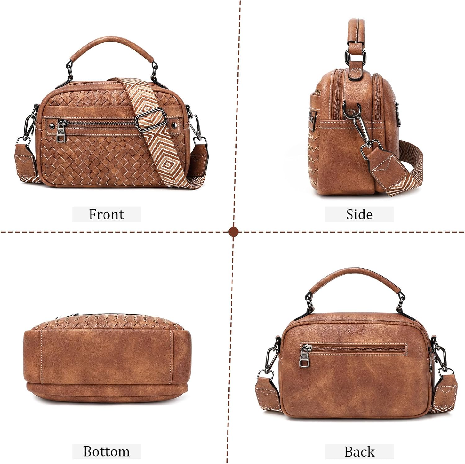 Crossbody Bags for Women Vegan Leather Shoulder Handbags Small Cross Body Purses for Women Trendy with Wide Strap | Small, Trendy, with Wide Strap - Image 5