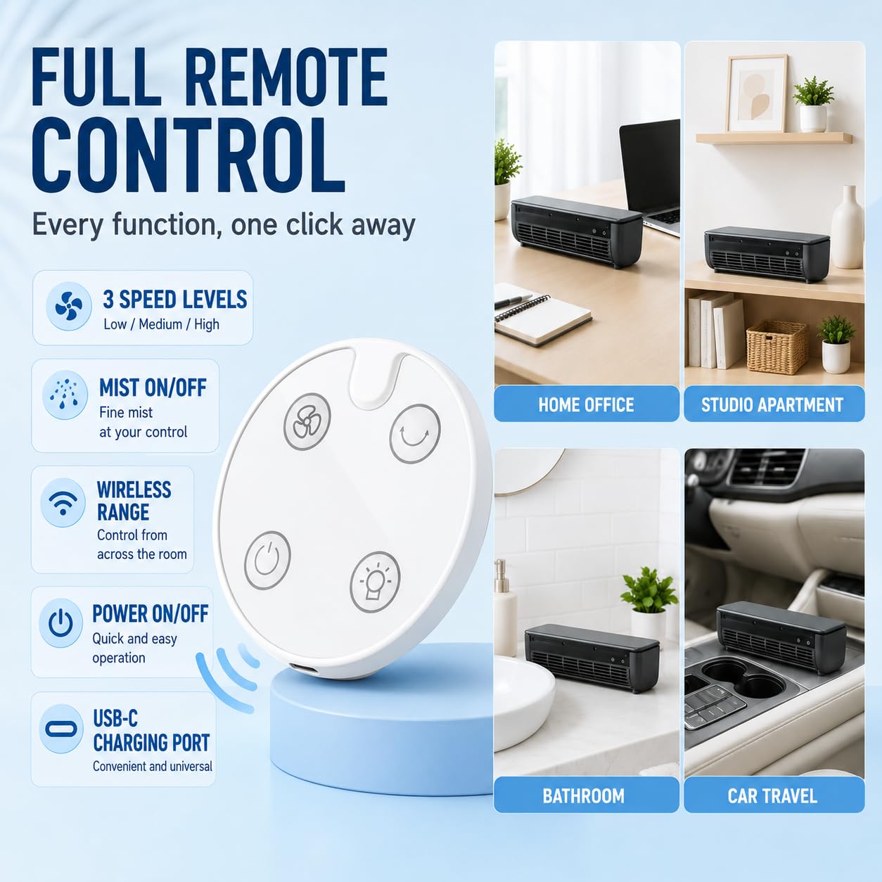 Condizionatore d'aria portatile da parete, senza fori, unità di raffreddamento per camera da letto, cucina, ufficio, batteria di ricarica wireless AC per campeggio e roulotte