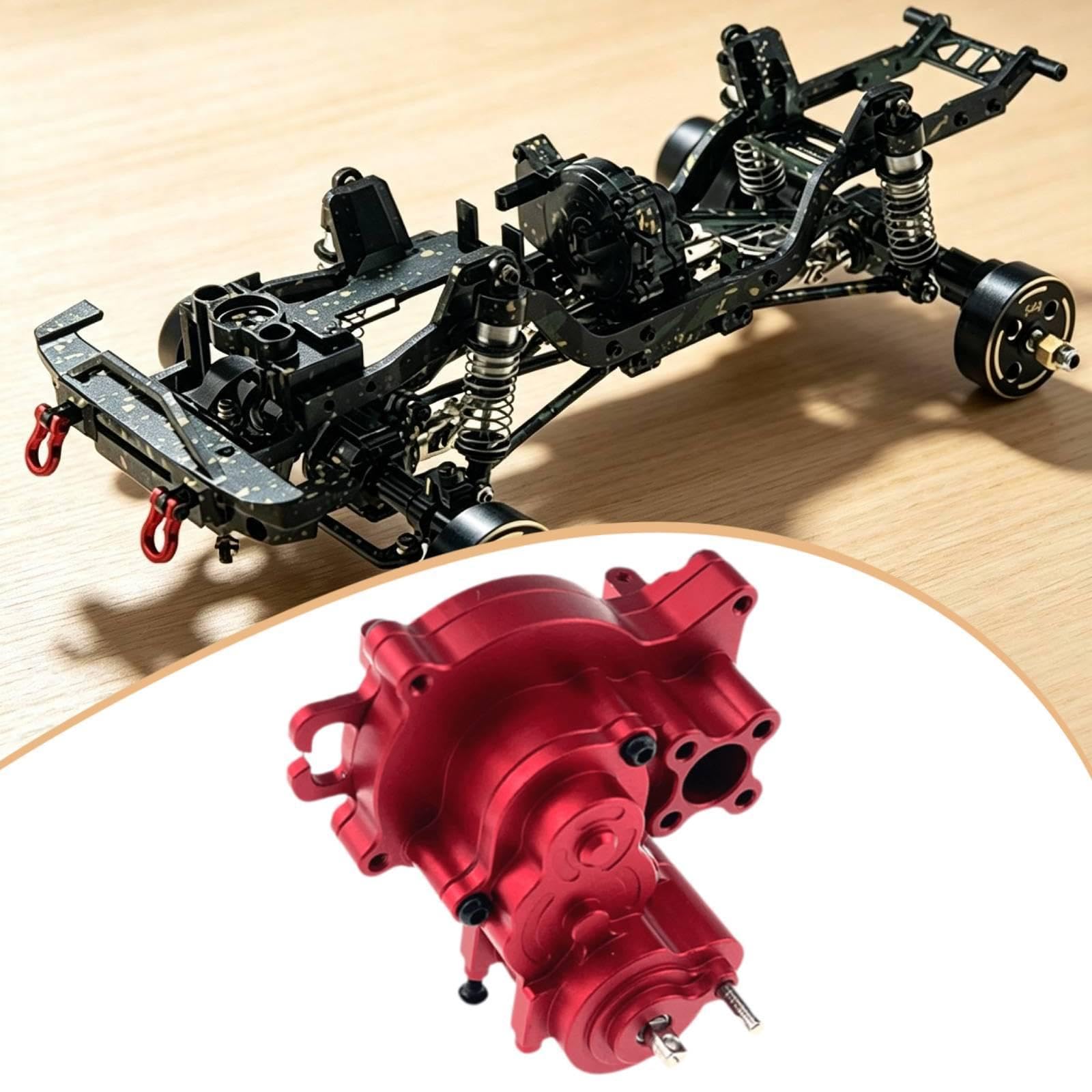 Alloggiamento del Cambio RC in 1:18, Pezzi di Ricambio in Alluminio, Accessorio Professionale per Conversioni Fai da Te, Rosso