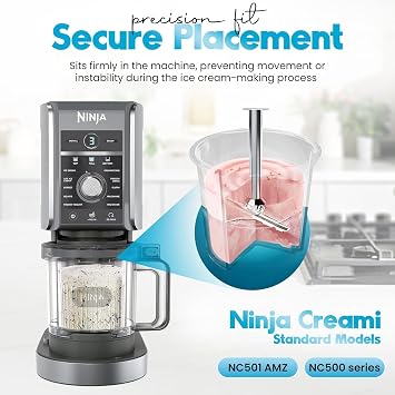 Pack of 4 Container for Ninja Creami Deluxe Pints Replacement for Ninja Creami Deluxe Pints and Lids Tubs Accessories for NC500 NC501 Series BPA-Free 24 oz