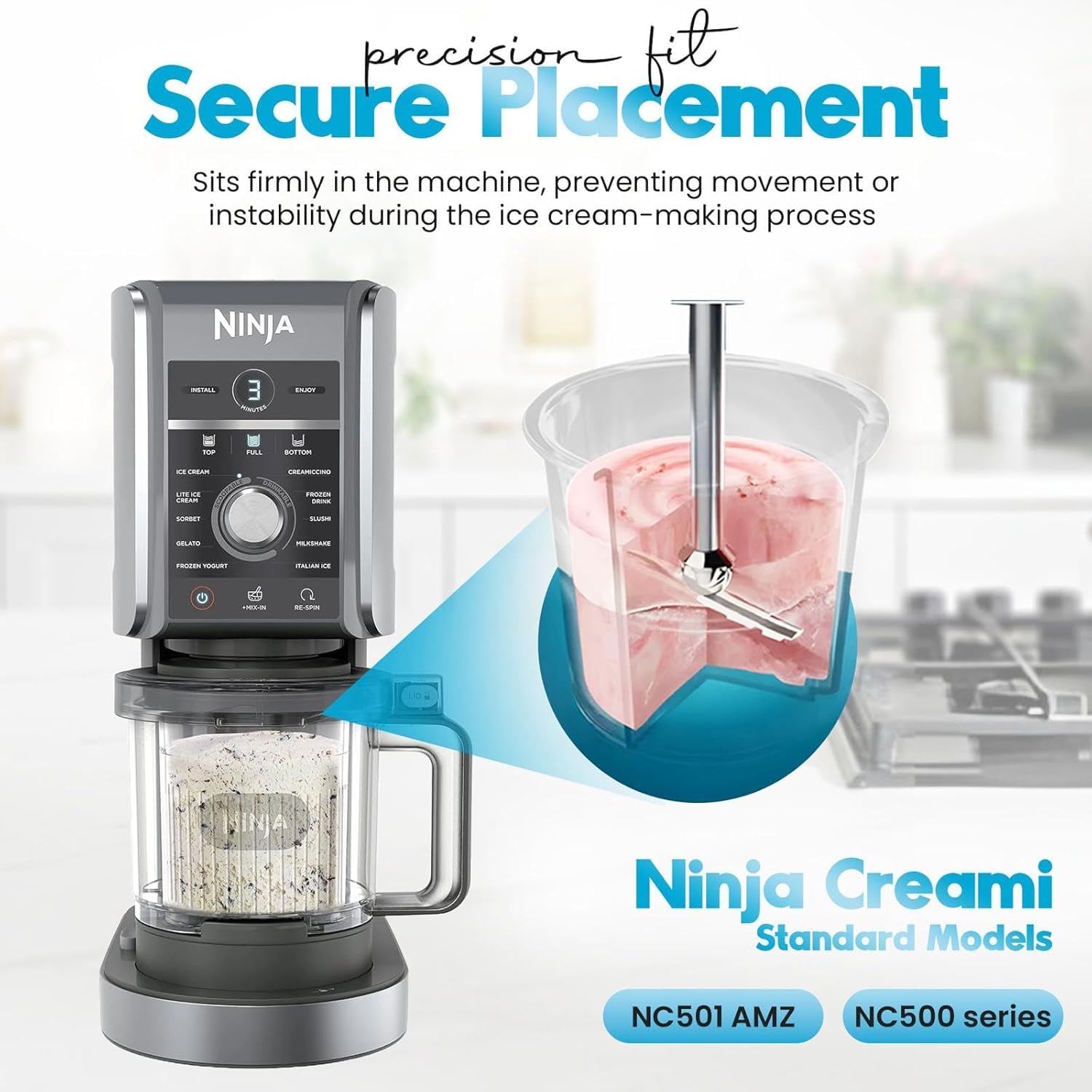 4 Stück Container for Ninja Creami Deluxe Pints,Replacement for Ninja Creami Deluxe Pints and Lids,Tubs Accessories for NC500 NC501 Series, BPA-Free 24 oz