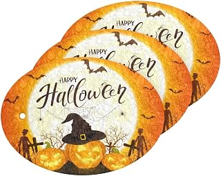 Halloween Pumpkins Witch Kitchen Sponges Bats Orange Moon Spider Cleaning Dish Sponges Non-Scratch Scrubber Sponge for Kitchen Bathroom Cars, pack of 3