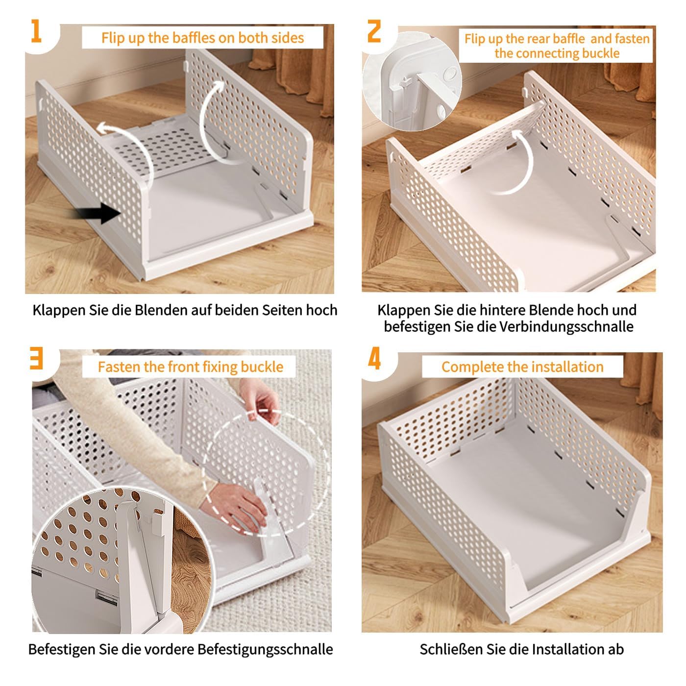 5 Stück Faltbaren Kleiderschrank Organizer, Plastik Schubladenbox Stapelbare Schrank Organizer wardrobe organizer Regal Lagerkisten für Garderobe , Schlafzimmer, Zuhause, Küche