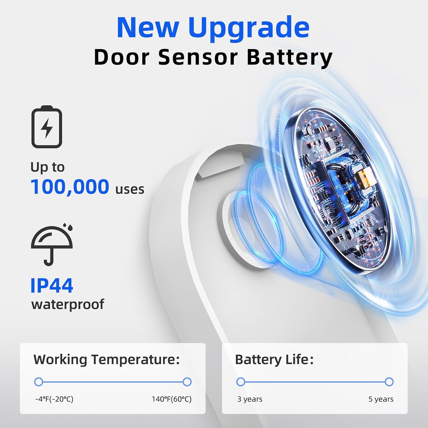 Daytech Wireless Door Sensor Chime - 800ft Range, 20 Chimes, 5 Adjustable Volume, Mute Mode, LED Indicator, Door Open Alert for Business/Home image 2