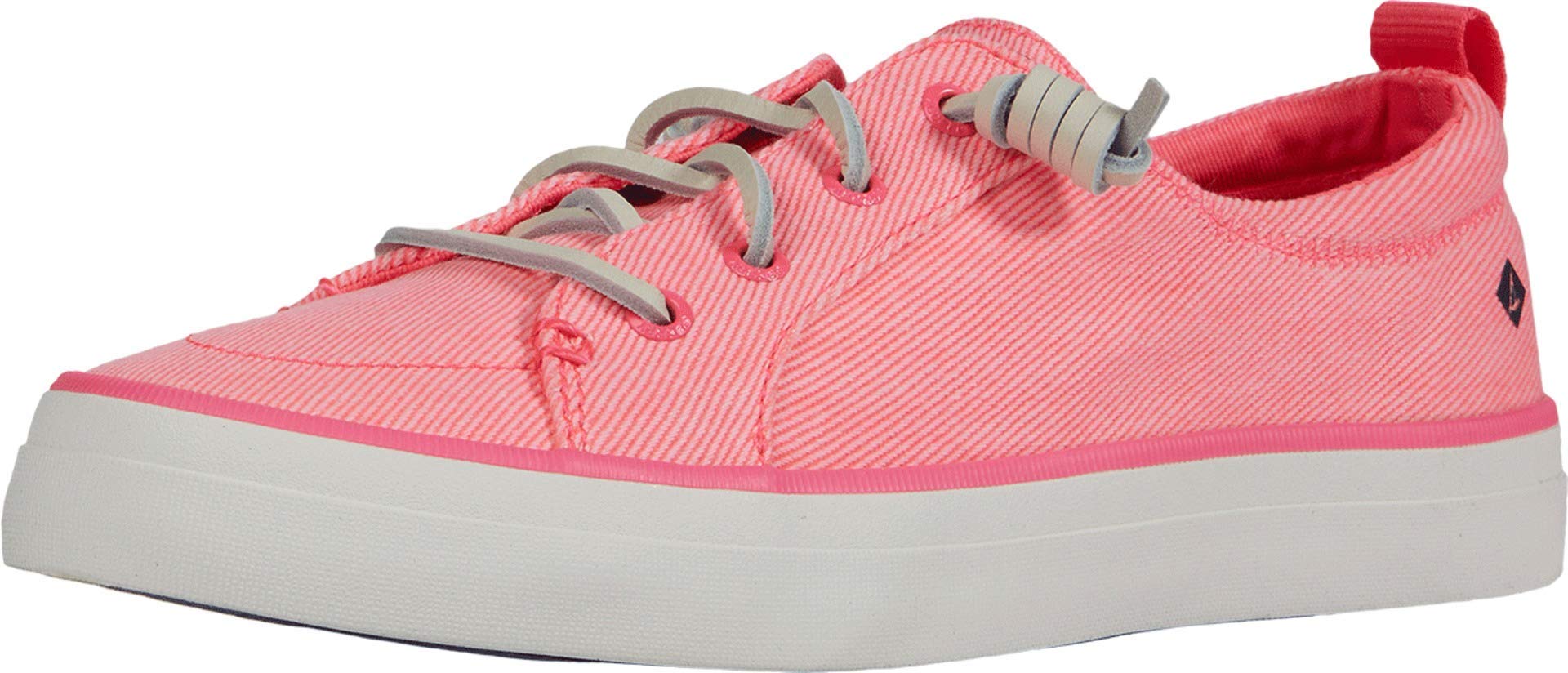 Women's Crest Vibe Washed Twill Sneaker, Neon Pink, 11 M US