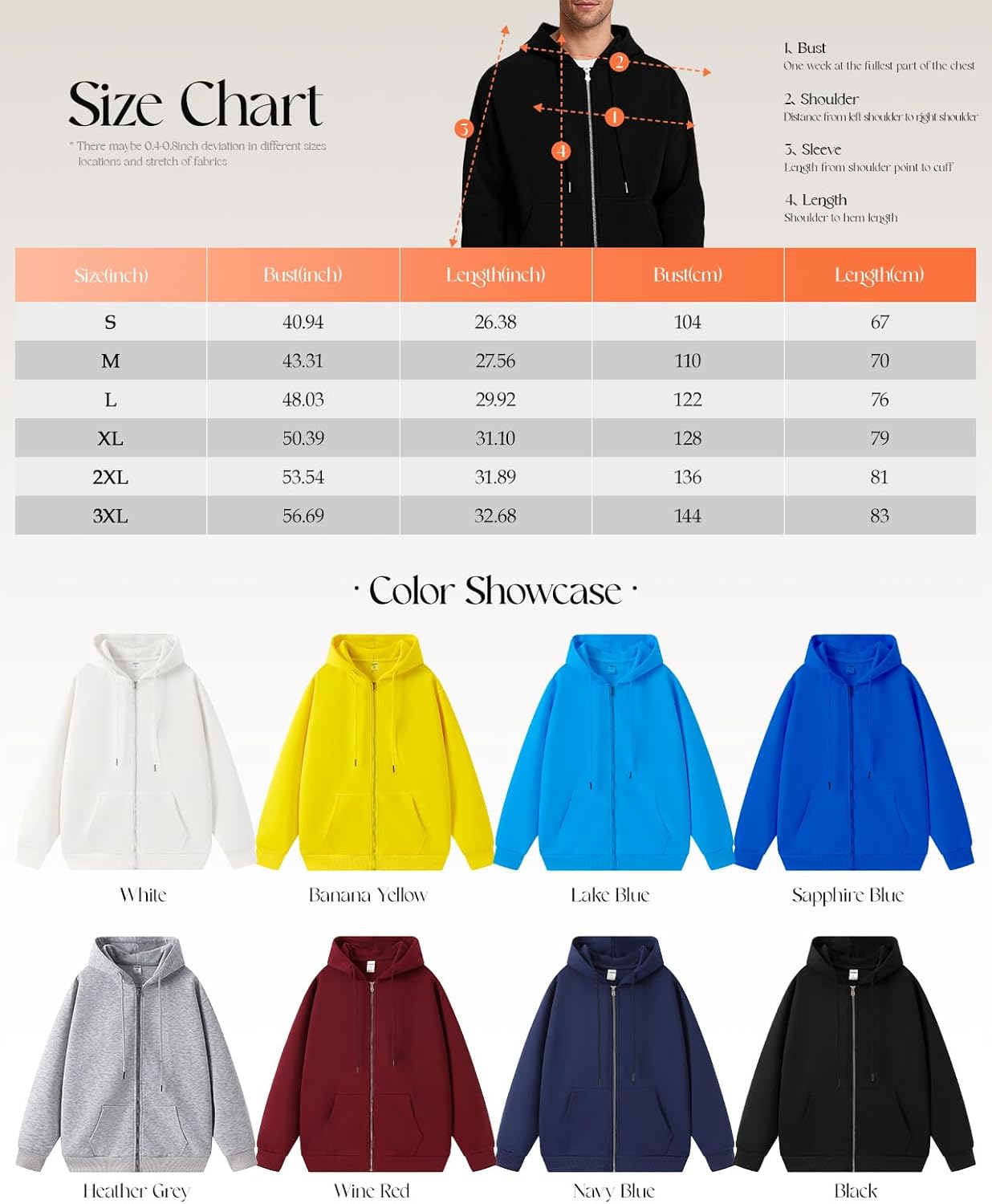 Fleece Custom Hoodie for Men Women, Personalized Hoodie & Sweatshirt with HD Logo/Text Print，Custom Zip Up Hoodie for Team - Image 8