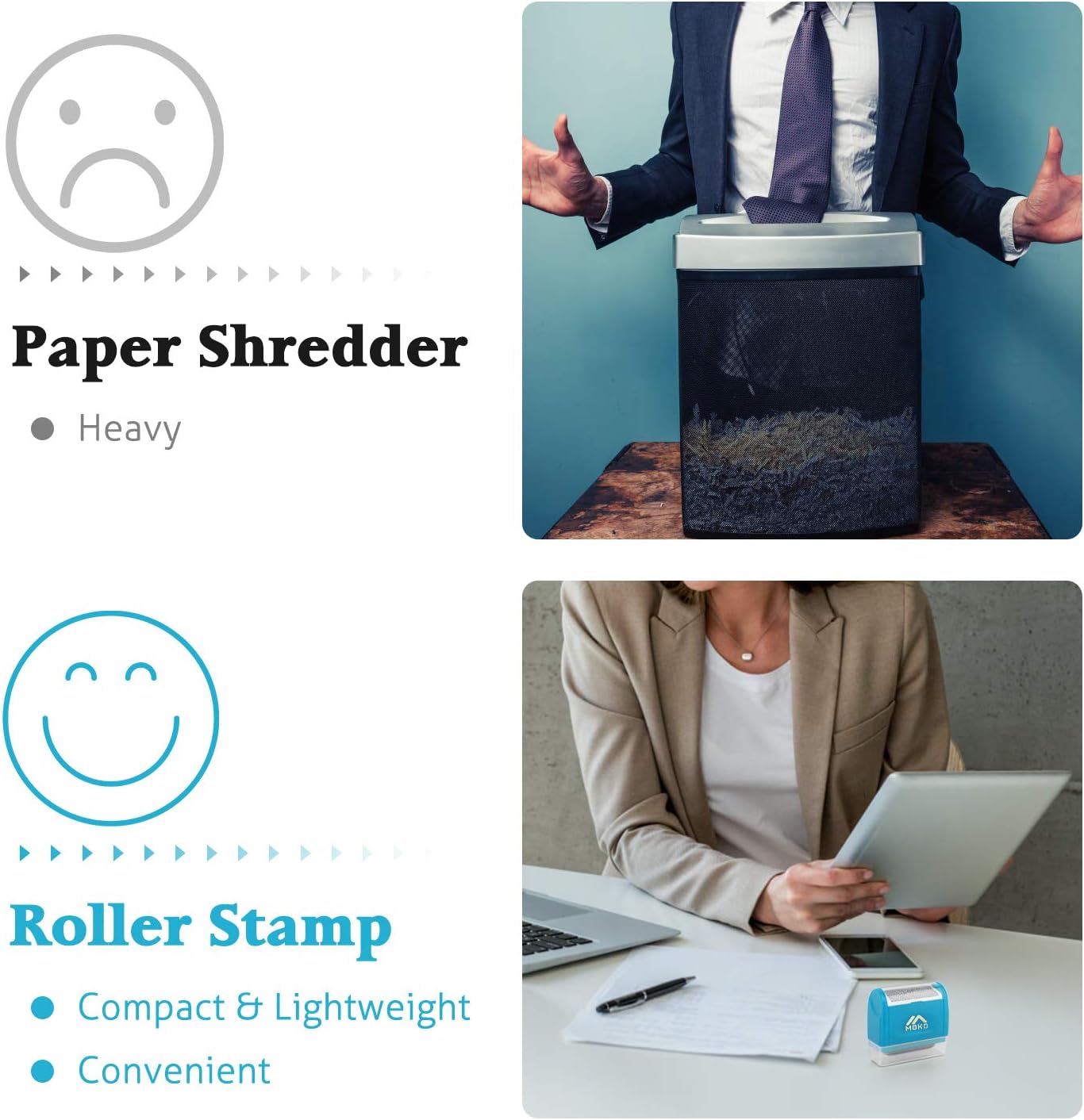 MoKo Tampons Rouleaux: Protection Anti-Vol d'Identité Rechargeable - Bleu - Image détaillée