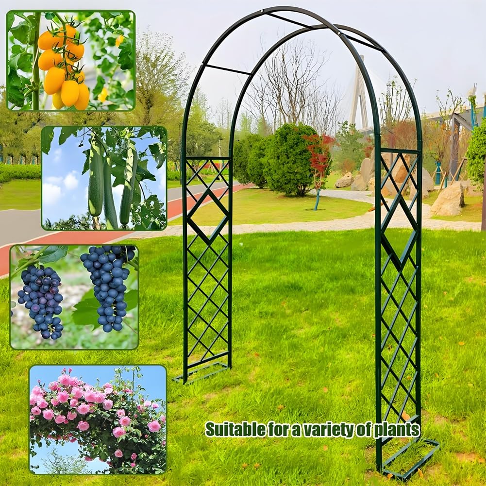 Treillis autoportant en métal robuste pour plantes grimpantes, pergola de jardin extérieur avec cadre en acier robuste pour roses, lierre, vignes, patio, cour, fête de mariage