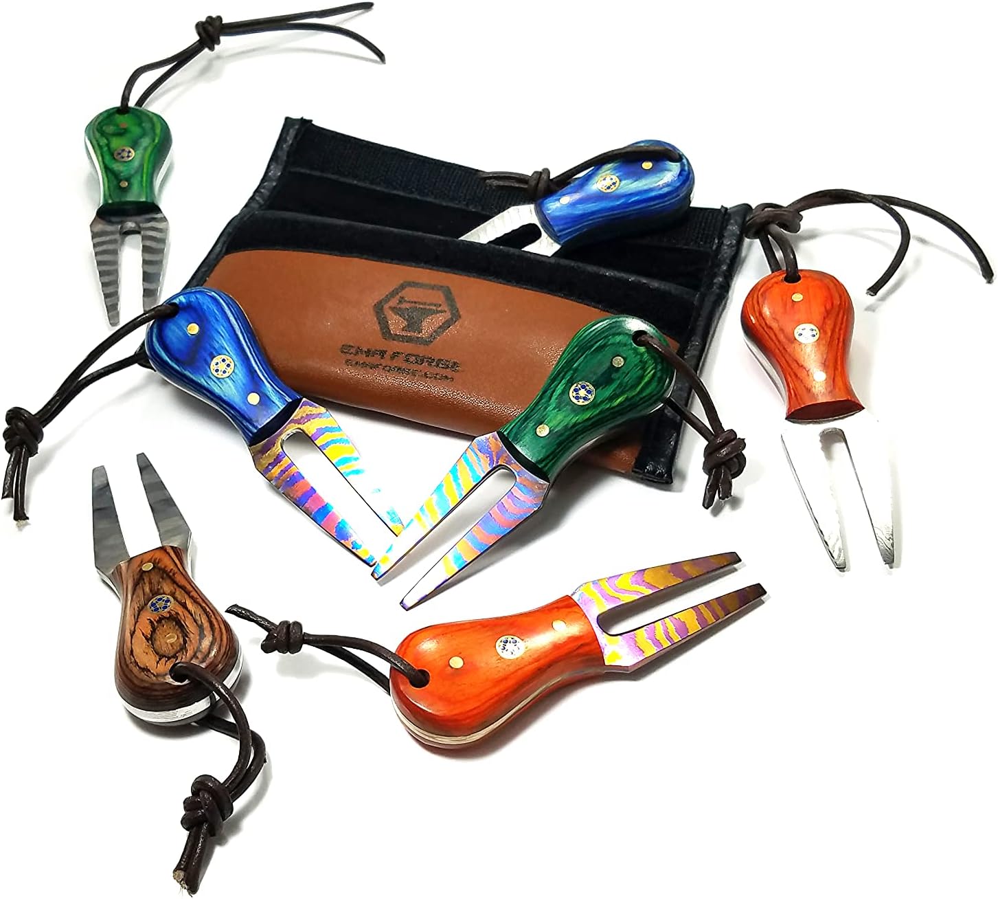 review EMA Forge Polished SS Damascus Golf Divot Tool w/Hardwood Laminate Scales