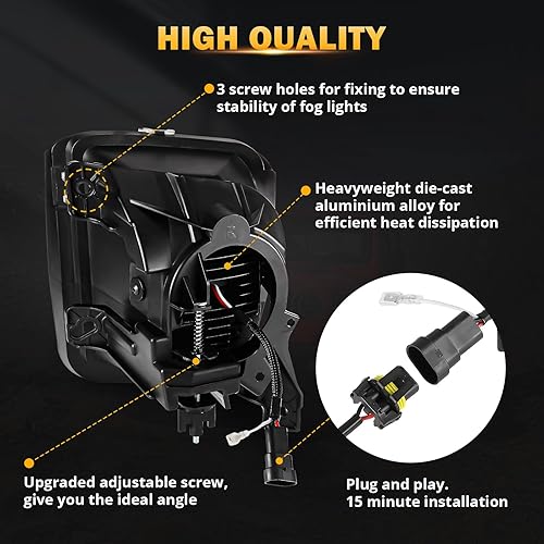 Miniatura 4 de Auxbeam Luces antiniebla LED de repuesto para Dodge Ram 1500 2013 2014 2015 2016 2017 2018 lámpara antiniebla delantera con DRL, negro, aprobado por