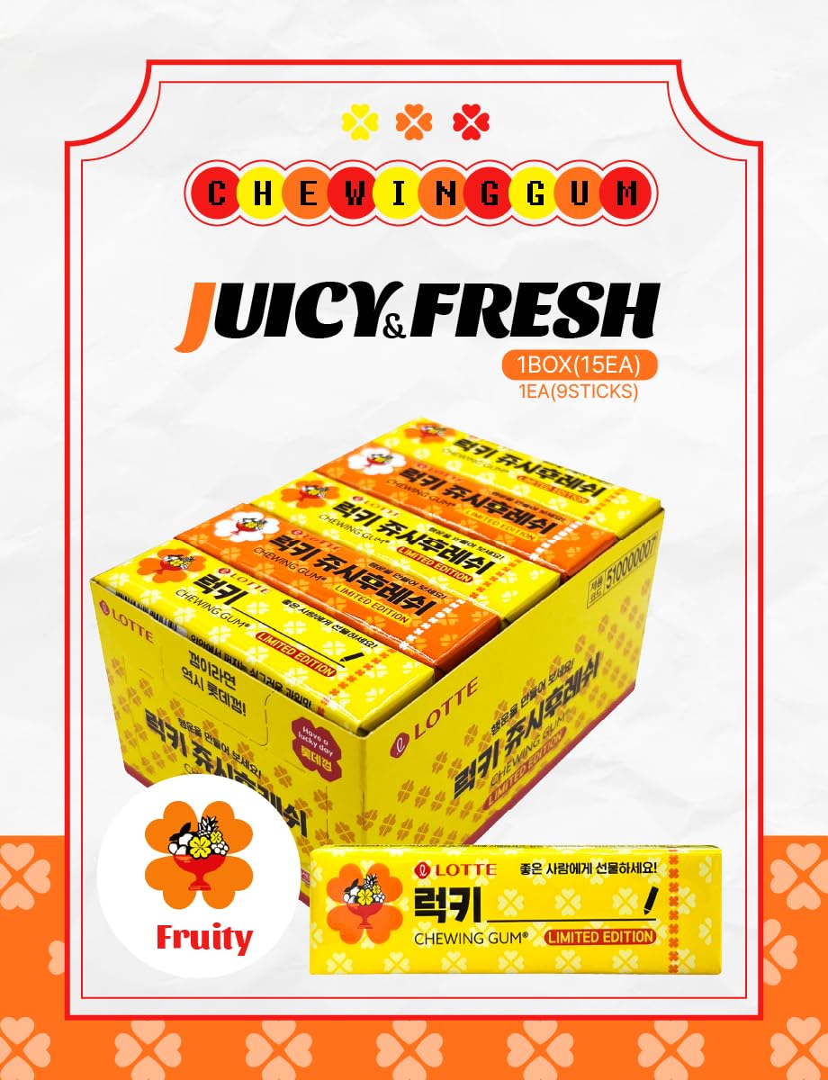 Lotte Chewing Gum 15ea (1box) (JUICYFRESH)