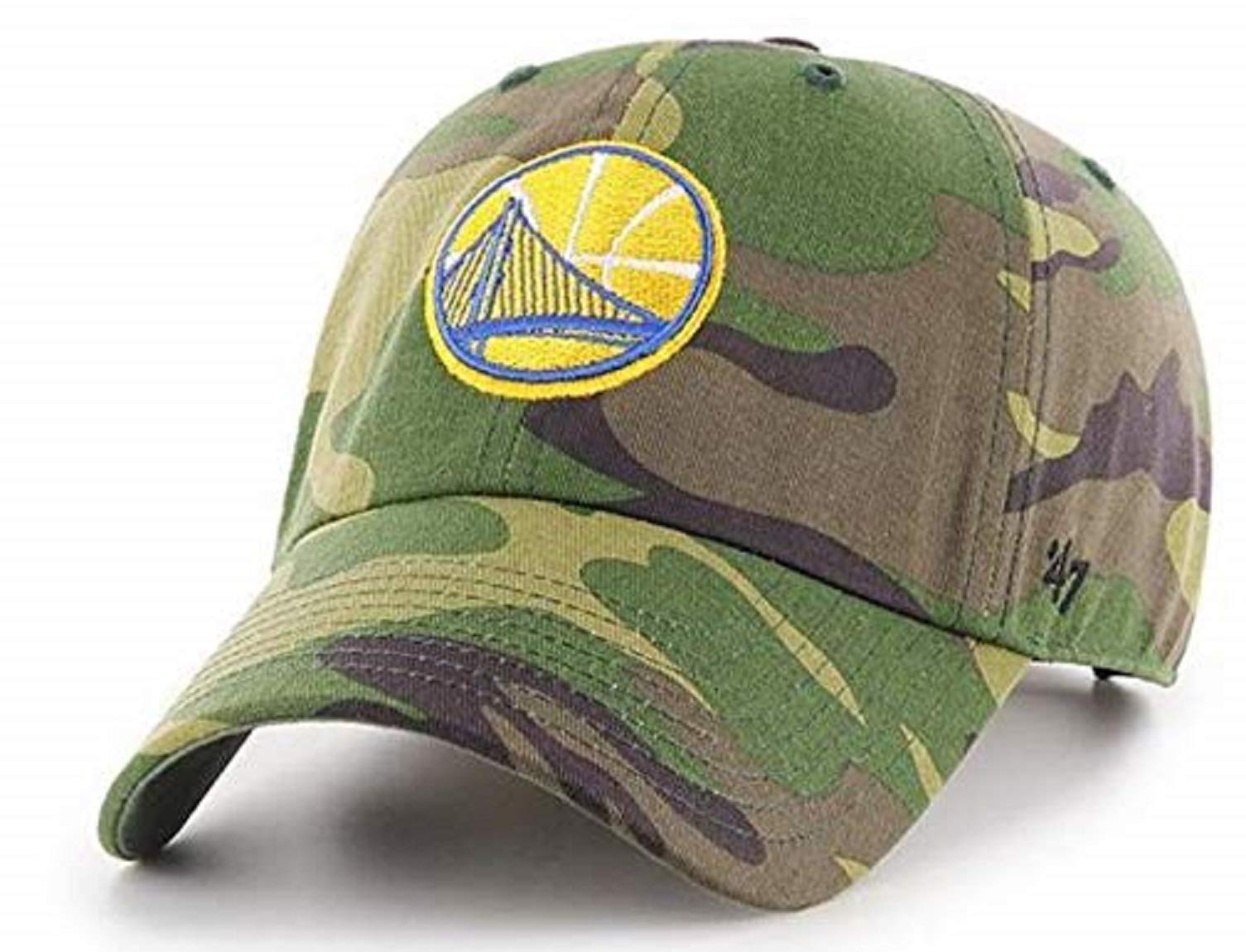 '47 Brand Authentic NBA Golden State Warriors Woodland Camo Clean UP Dad Hat Cap -Camo OSFM