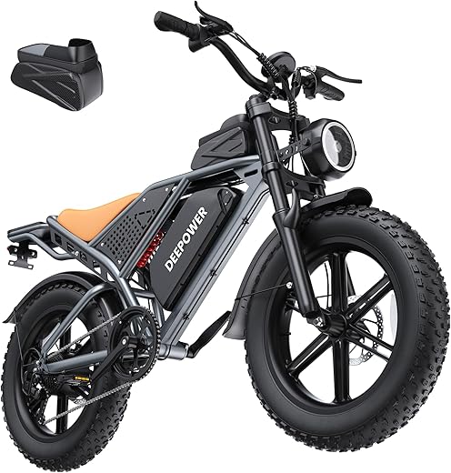 DEEPOWER Electric Bike for Adults,1500W/3500W Peak Motor 30MPH 35-180 Miles Electric Dirt Bike,Dual Suspension Ebikes for Adults, 20" Fat Tire E Bike with 624-2880Wh Battery,UL 2849 Tested