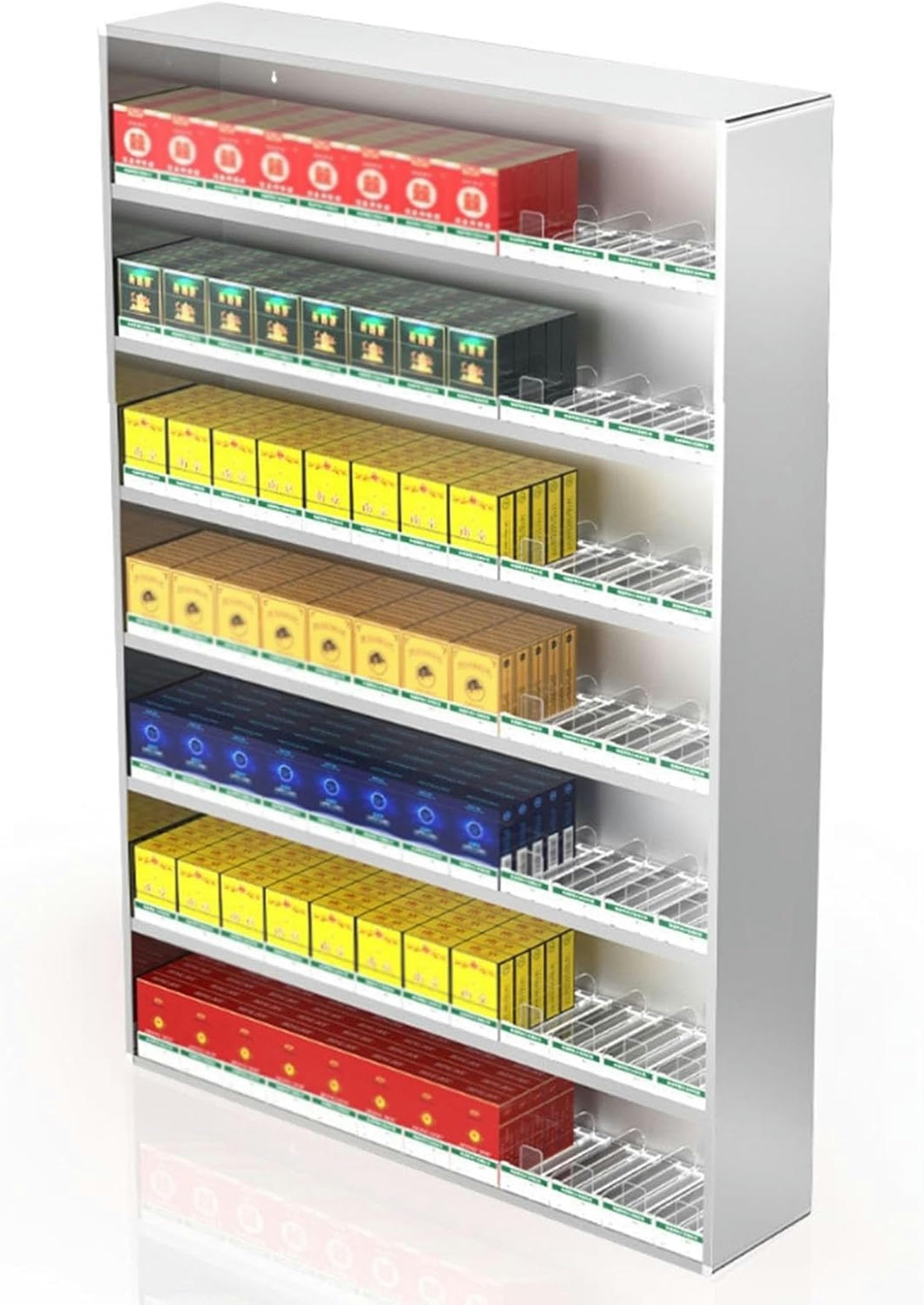 Estante de exhibición automático de tabaco de pared para tienda de conveniencia