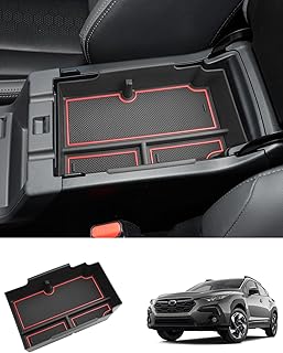 Coleya 2024 Crosstrek Center Console Organizer for Subaru Crosstrek (Base/Premium/Sport/Limited), 2024 Crosstrek Console Tray Insert Armrest Organizer Interior Accessories (with Red Mats)
