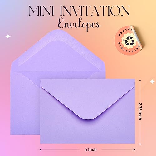 Miniatura 2 de ACSTEP Paquete de 100 sobres para tarjetas de regalo, tamaño de tarjeta de crédito, sobres de bolsillo pequeños de colores para tarjetas de visita,