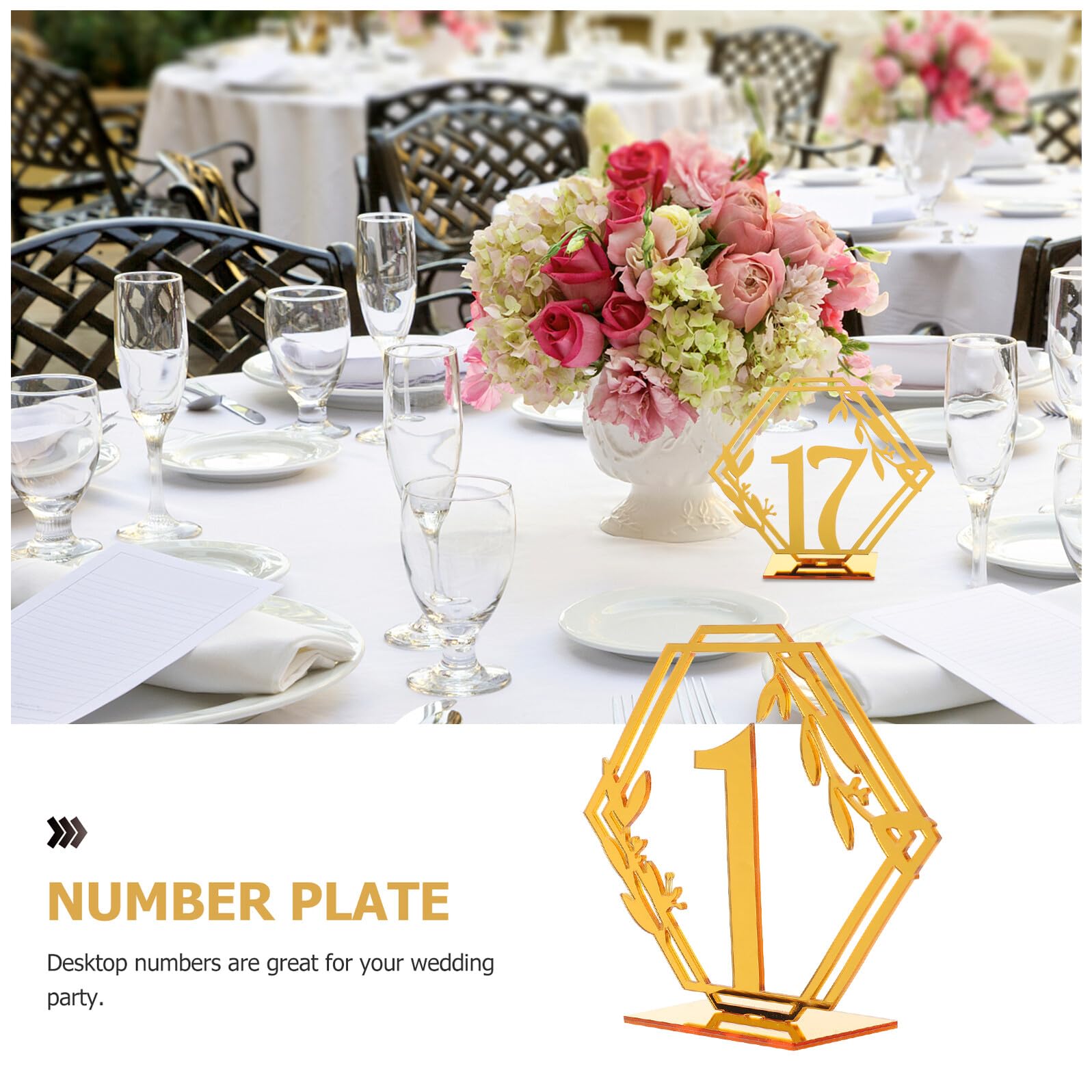 ULTECHNOVO 20 Stück Teiliges Tischnummern Doppelseitig Goldfarben Runde Tischschilder für Hochzeit Restaurant Catering Sitzordnung Geeignet für Feiern und Events