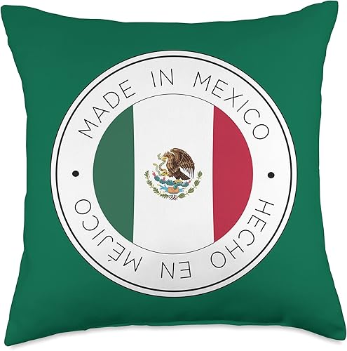 Miniatura 5 de Made In Mexico Almohada verde con bandera mexicana, 16 x 16 pulgadas, multicolor