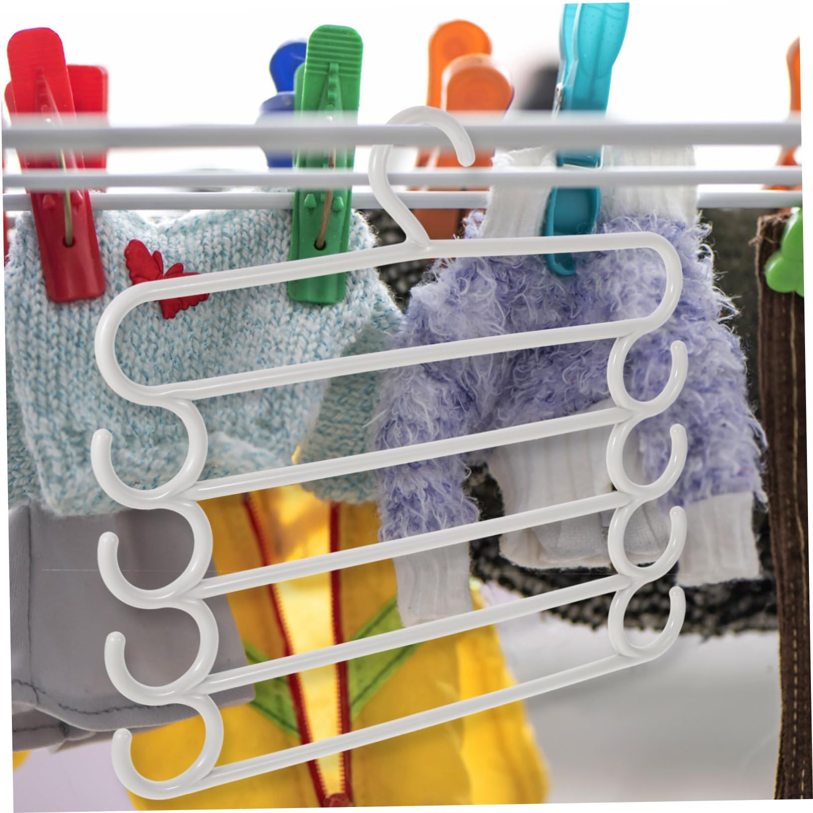 VOSAREA 5pièces à Pantalons Économiseurs Espace De Multifonctions pour Rangement De Vêtements Dressing Organisateur avec Latéraux pour Écharpes Et
