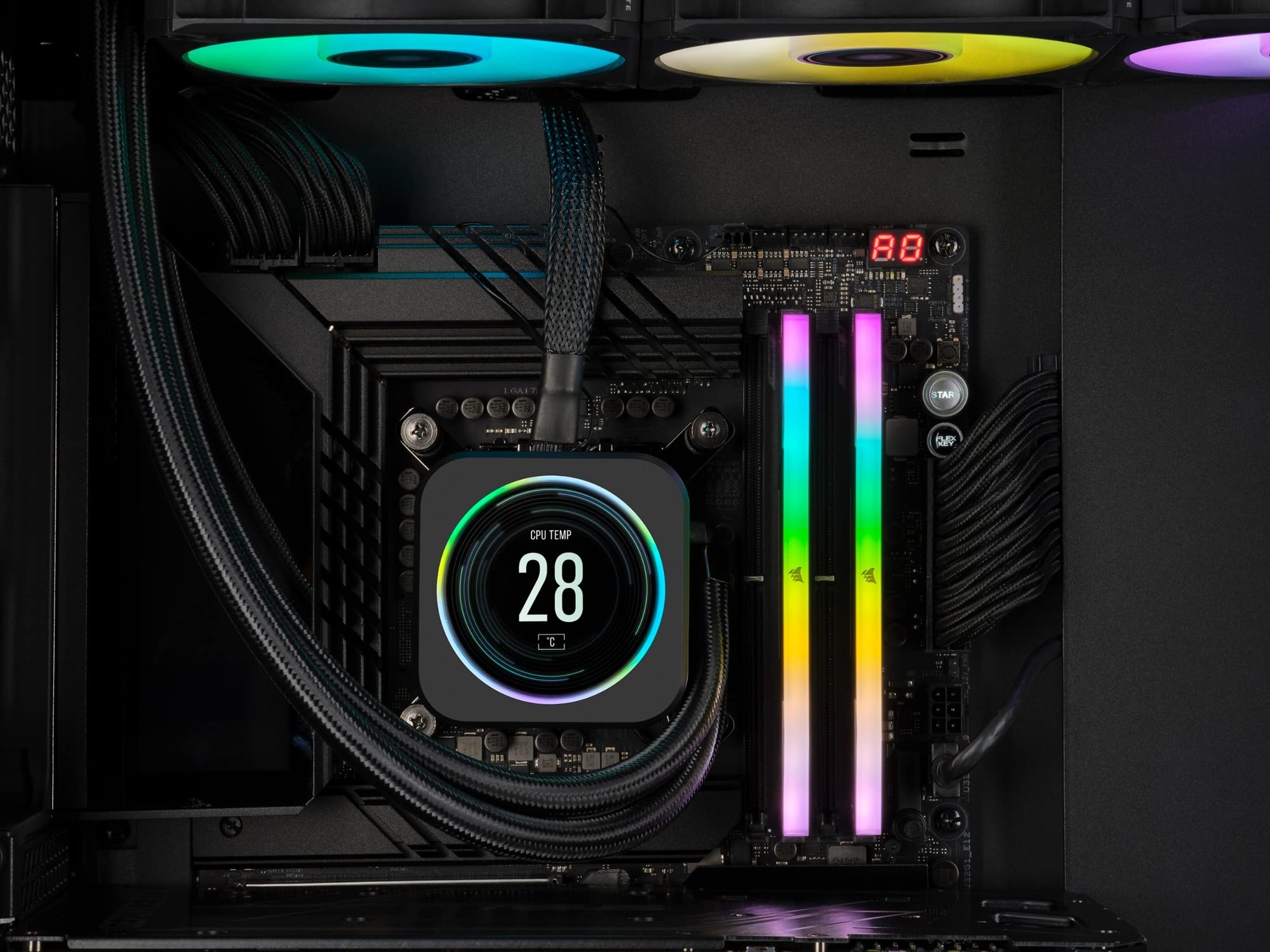 CORSAIR VENGEANCE RGB DDR5 RAM 32GB (2x16GB) 7000MHz CL34 Intel XMP Compatibile iCUE Memoria per Computer - Nero (CMH32GX5M2X7000C34)