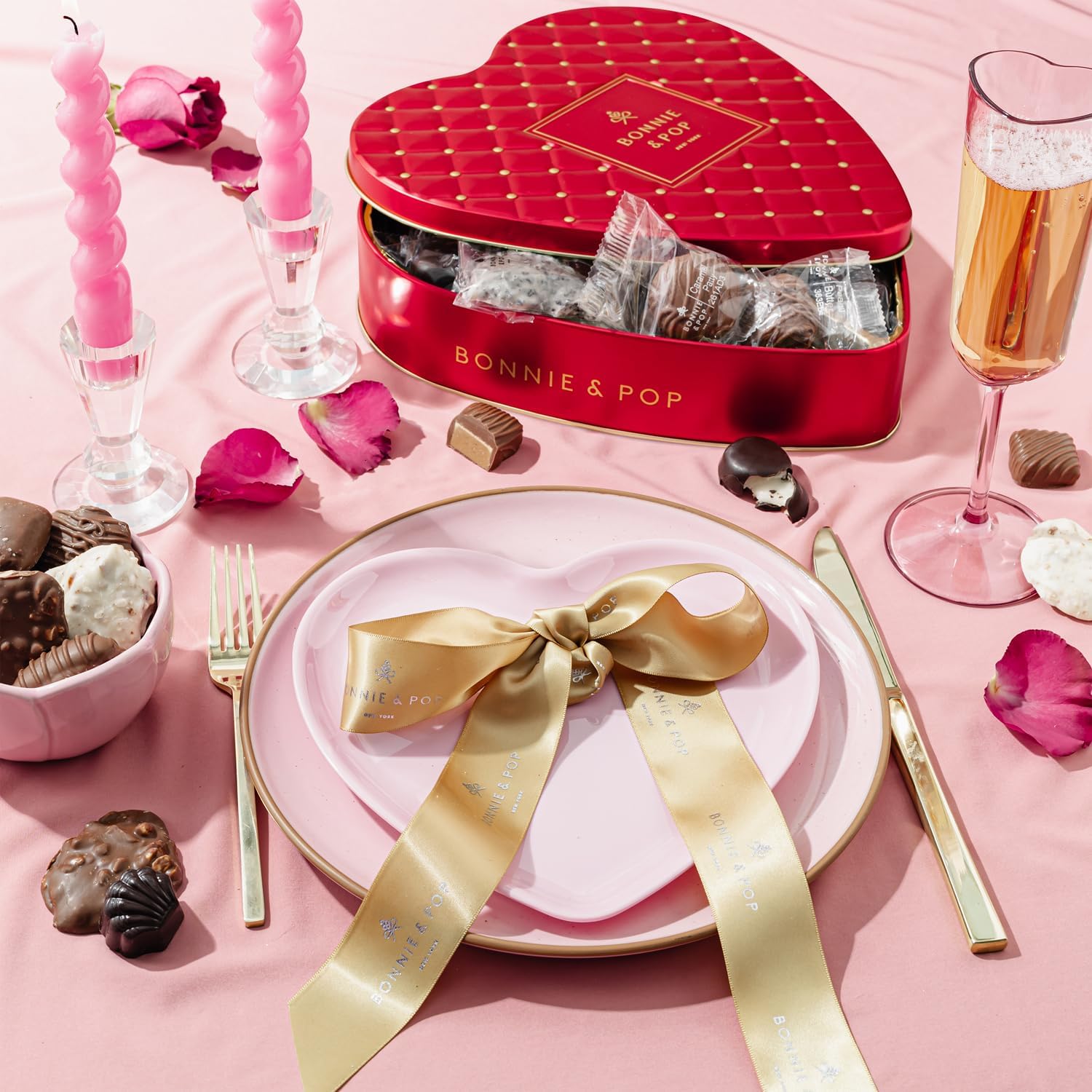 Chocolate Gift Basket |  Shaped Gift Present for Mom, Grandmother, Wife, Spouse with Assorted Milk Chocolate Truffles | Bonnie and Pop