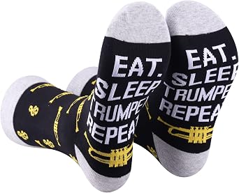 PXTIDY 2 Pairs Trumpet Socks Trumpets Music Lovers Gift Truumpet Player Gift Marching Band Socks