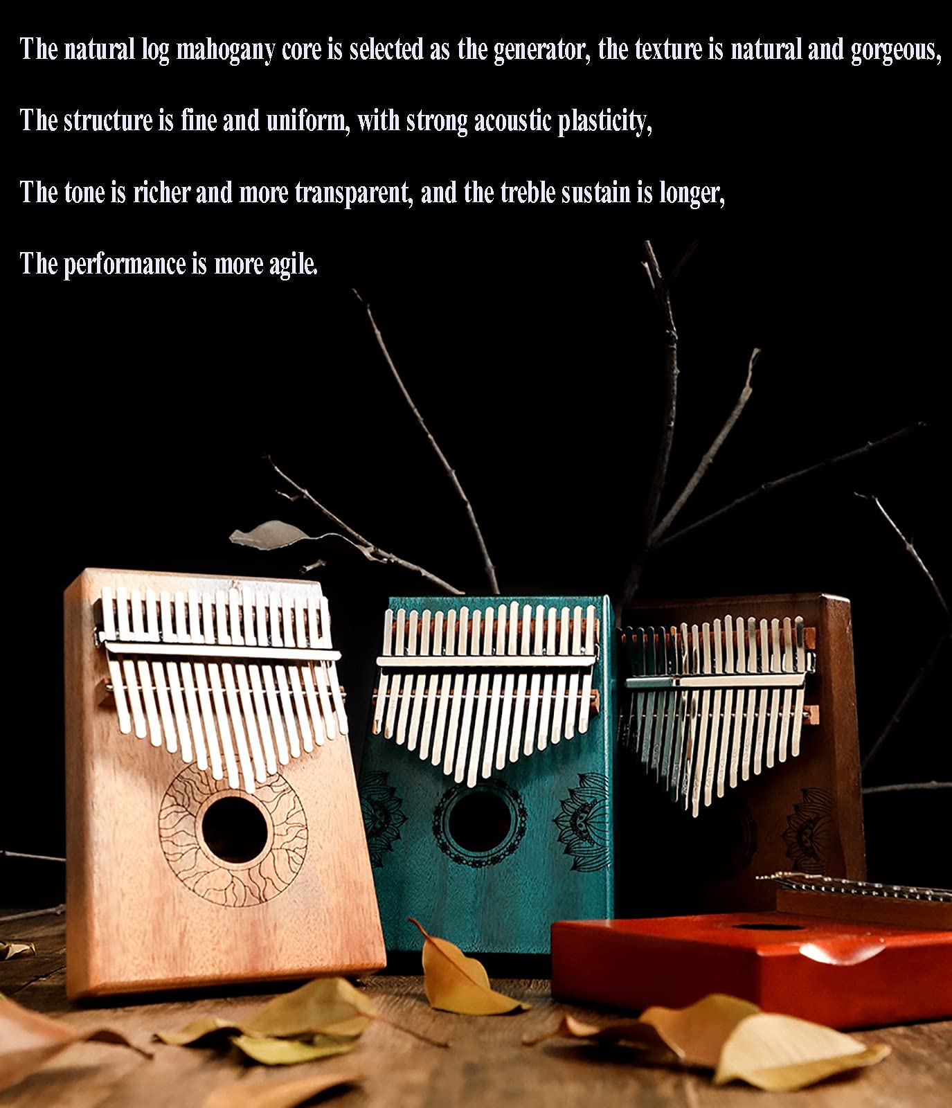 Kalimba Thumb Piano 17 Keys - Carlimba Portable African Mbira Principiantes para Profesionales, Instrumento Musical Personal portátil para niños y Adultos (Color : D1)