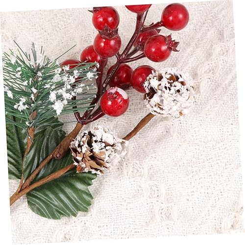 Miniatura 8 de Amosfun Flower Arrangements Berry Red Christmas Picks Table Stems DIY Simulation Desktop for Wreaths Artificial Center Tree Pine Decoration Bouquet
