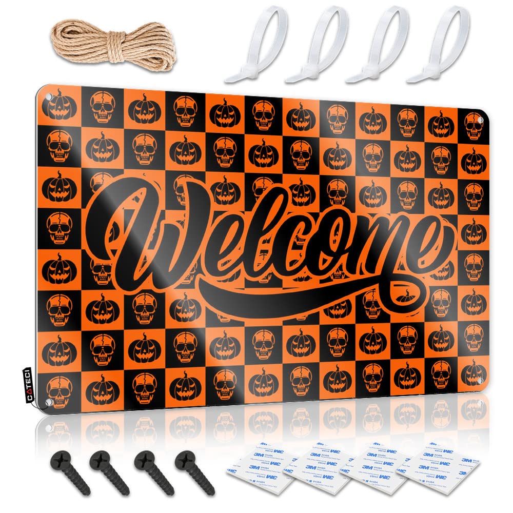 STWNVOITV Metal Decor For Home Bar Halloween Pumpkin And Skull Tin Sign Man Cave Bar Men Cave Decor(30X40CM)