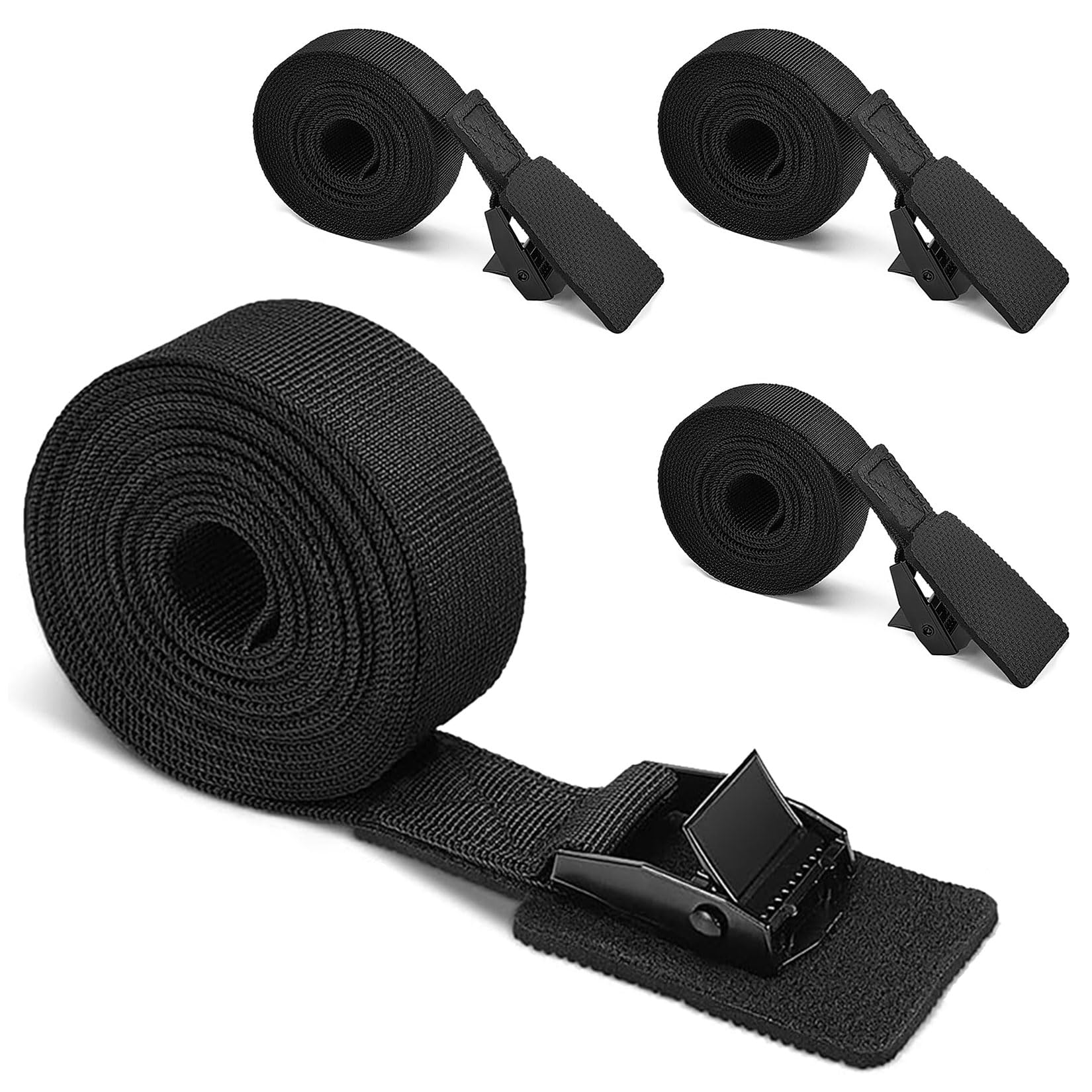 Zurrgurte Mit Schnallen – 4 Stück, Verstellbare Spanngurte 2 X 12 Cm, Schwarz, Für Ladung & Gepäck