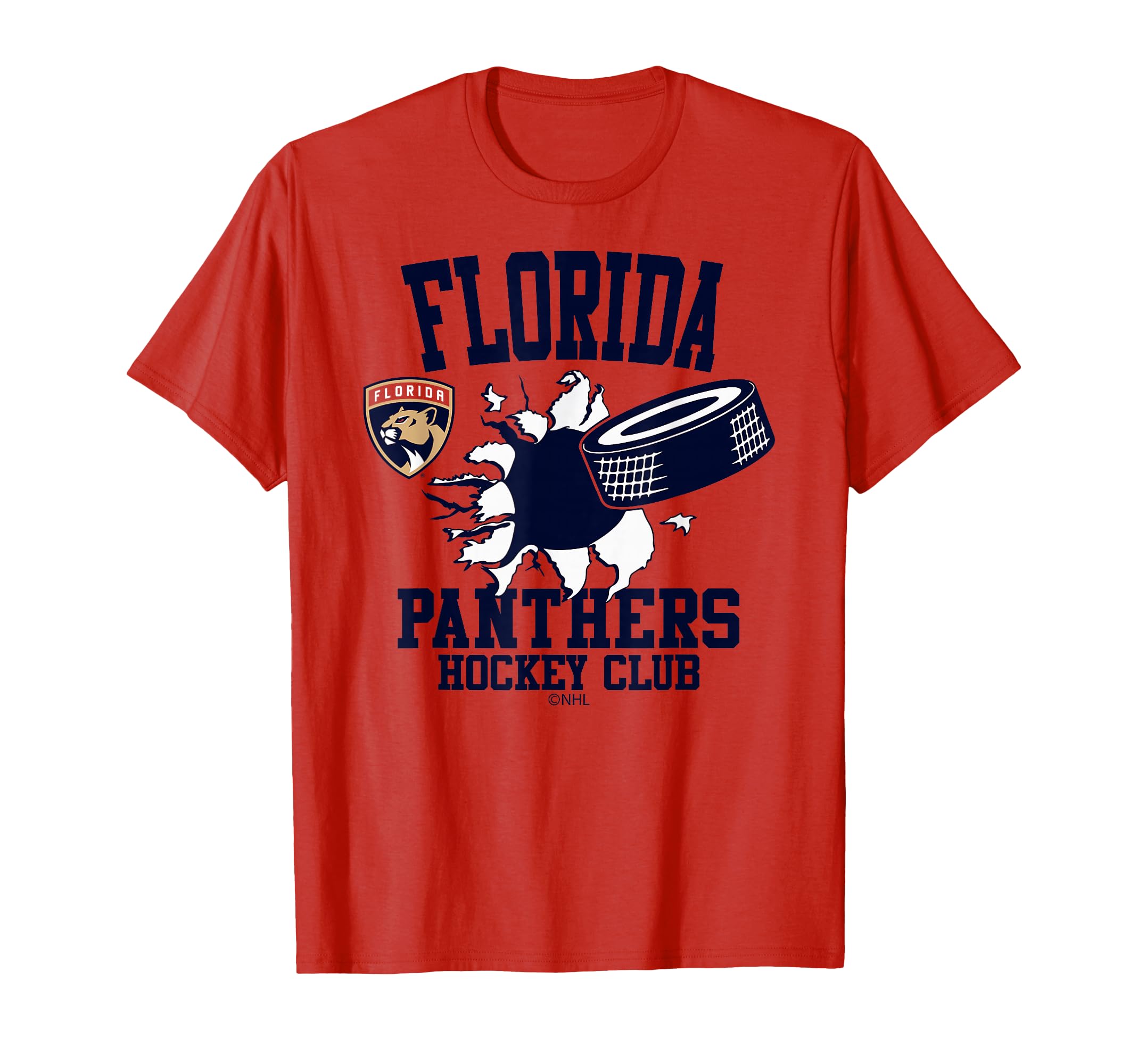 Florida Panthers Hockey Puck Burst Red Officially Licensed T-Shirt