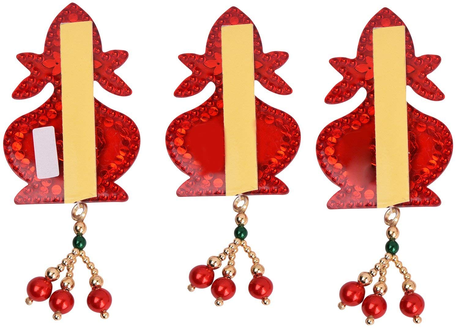 Dhara Arts & Creativity Acrylic Subh Labh Ganpati Stick (15 cm x 20 cm x 1 cm, Red, Set of 3, DA-254) - Image 2 thumbnail