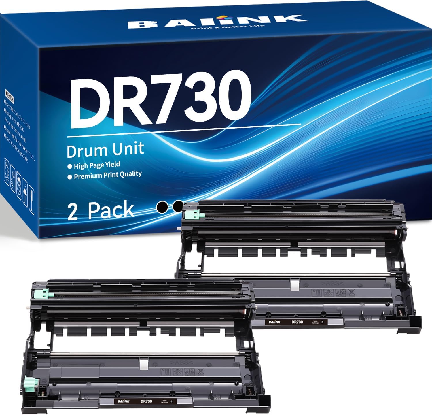 DR730 drum unit compatible 2-pack for Brother printers