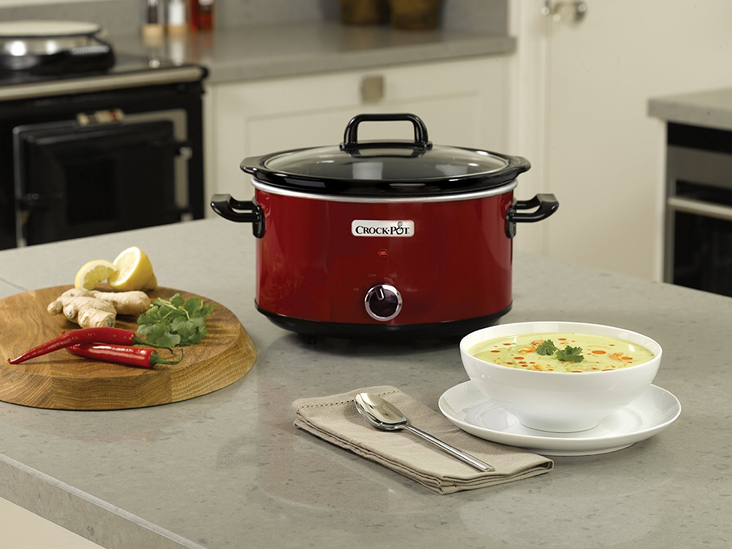 Crock-Pot - Olla de cocción lenta (3,5 l), color rojo [importado de UK]
