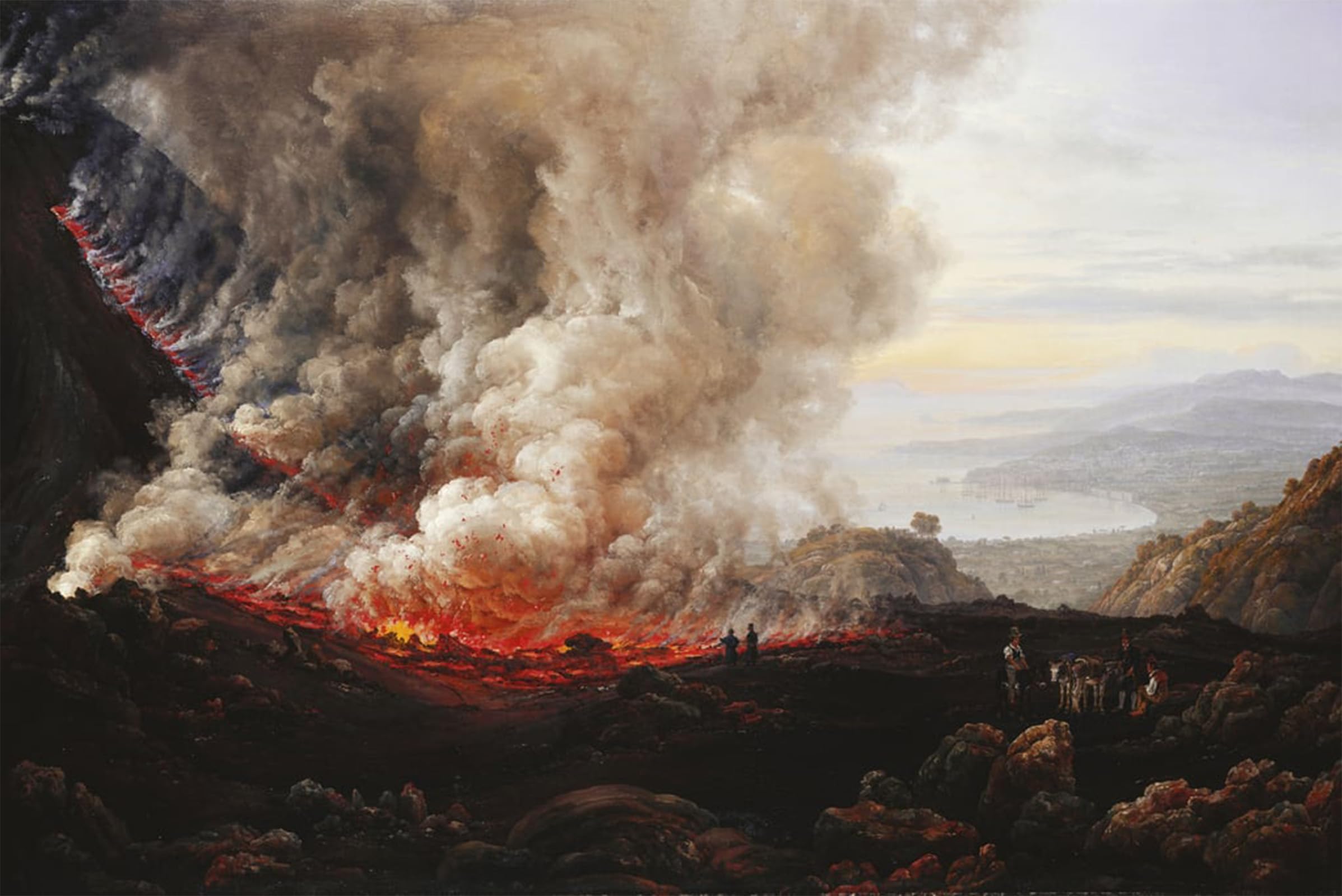 SERENDIPITP Retro Picture Poster Wall Art Pictures Painting the Eruption of Vesuvius by Johan Christian Dahl Wall Art Canvas Print for Wall Decor 60x90cm